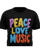 Stuff-Box Shirt schwarz Peace Love Music F-0006 22