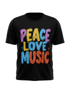 Stuff-Box Shirt schwarz Peace Love Music F-0006 33