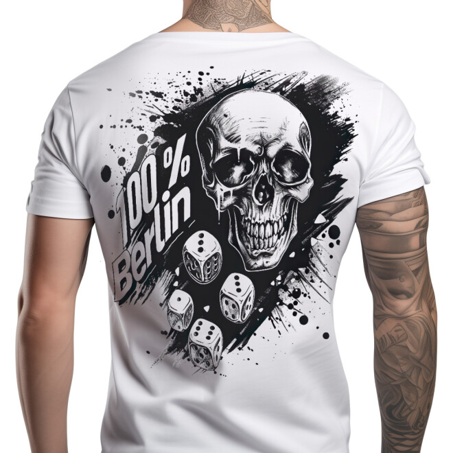 Berlin Shirt - 100-prozentig Skull weiß GU-0024 1