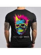 Stuff-Box shirt black neon skull 1094