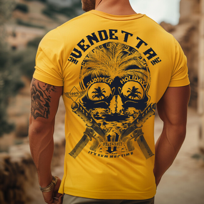 Vendetta Inc. Shirt gelb Skull Holiday VD-1349 11