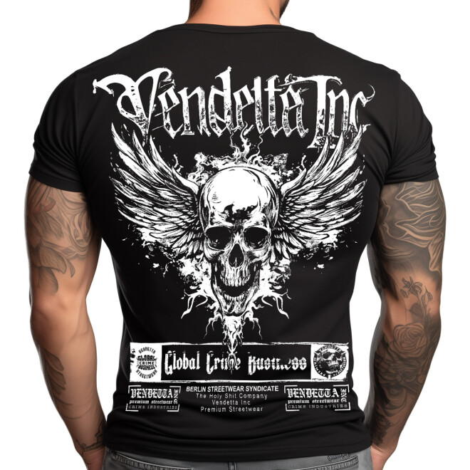 Vendetta Inc. Shirt schwarz Deaths Wings VD-1350 1