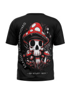 Stuff-Box Shirt schwarz Skull Mushrooms STB-1105 3