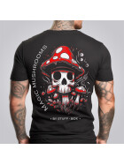 Stuff-Box Shirt schwarz Skull Mushrooms STB-1105 XL