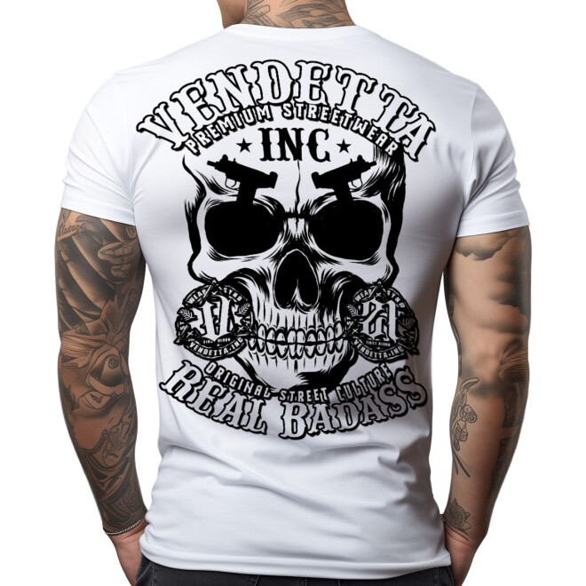 Vendetta Inc. Shirt weiß Real Skull VD-1377 1