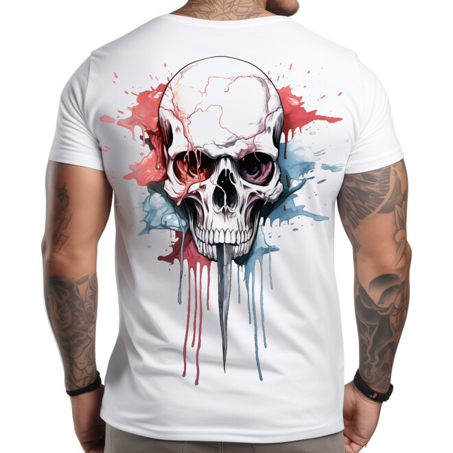 Stuff-Box Shirt weiß Skull Colors STB-1129 1