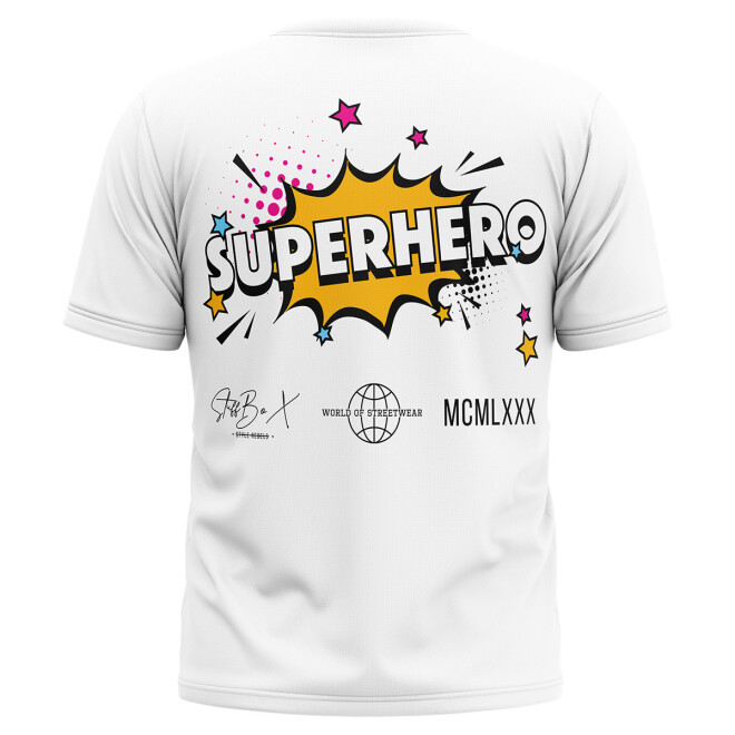 Stuff-Box Shirt weiß Superhero STB-1133 11