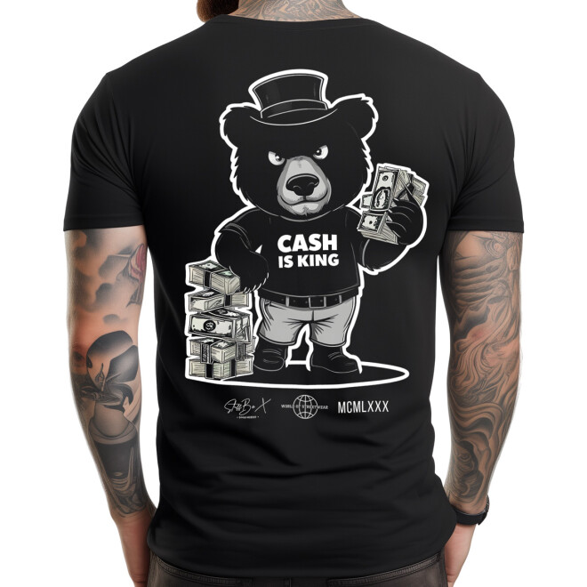 Stuff-Box Shirt Cash is King schwarz STB-1164 1