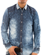 Rusty Neal Jeans Hemd 8228 blau