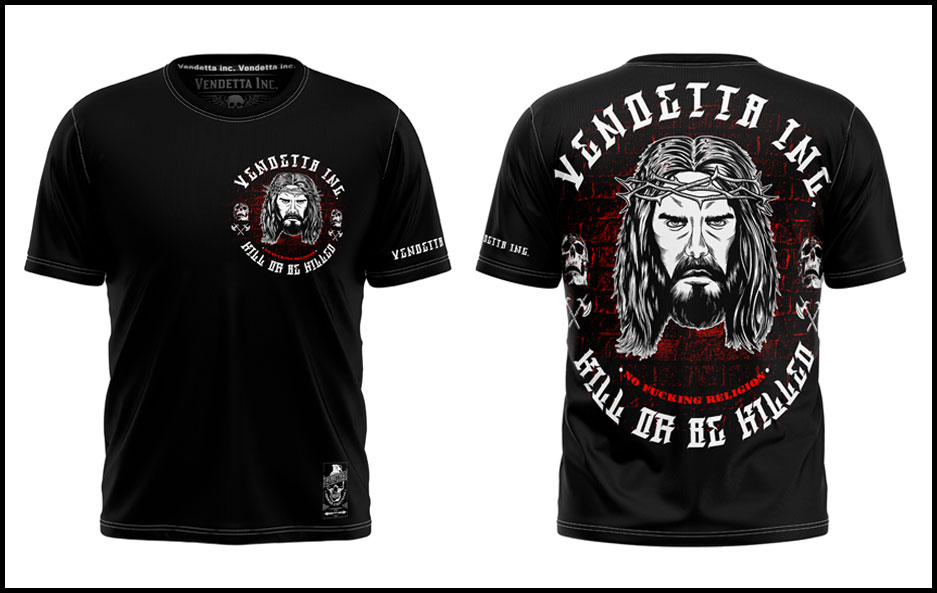 Vendetta Jesus Shirt schwarz VD-1094